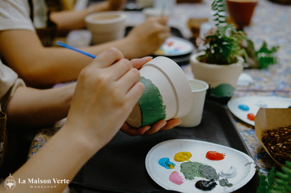 Pot Painting Workshop - La Maison Verte Workshop